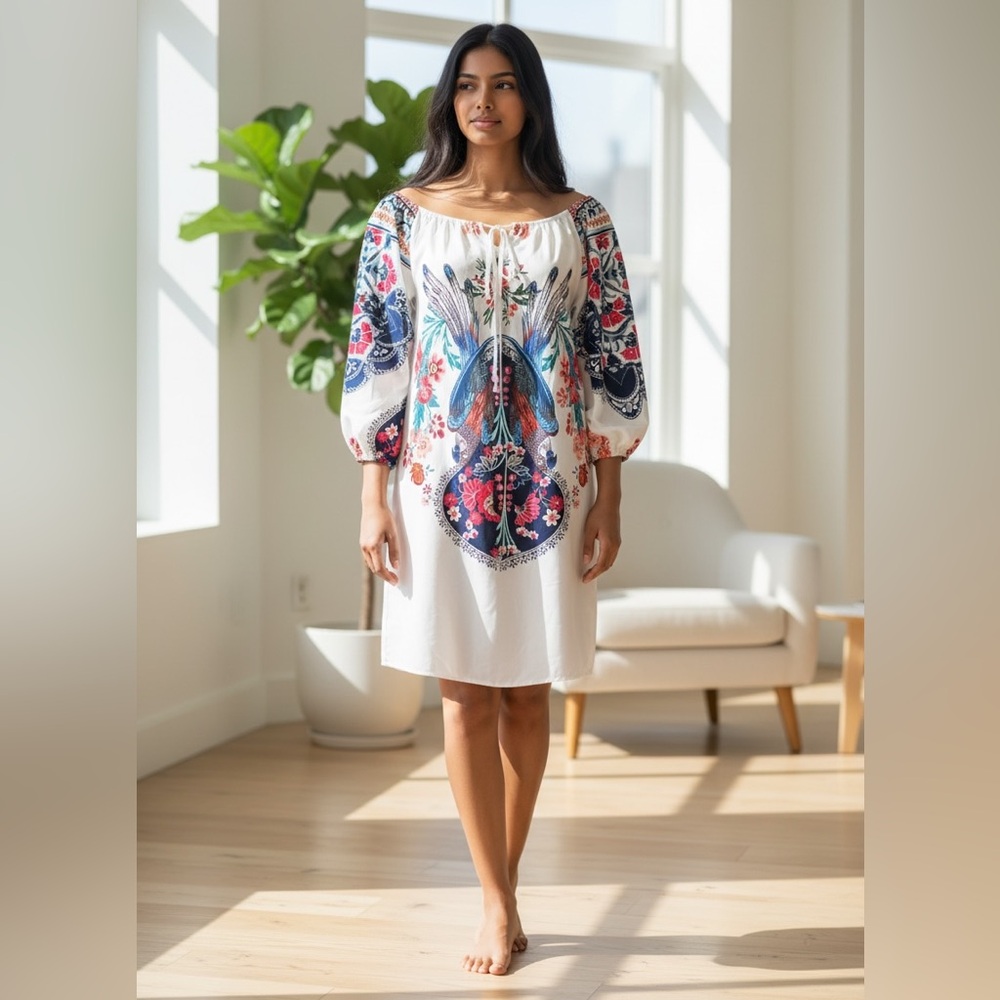 Floral Bohemian Dress with Colorful Patterns
